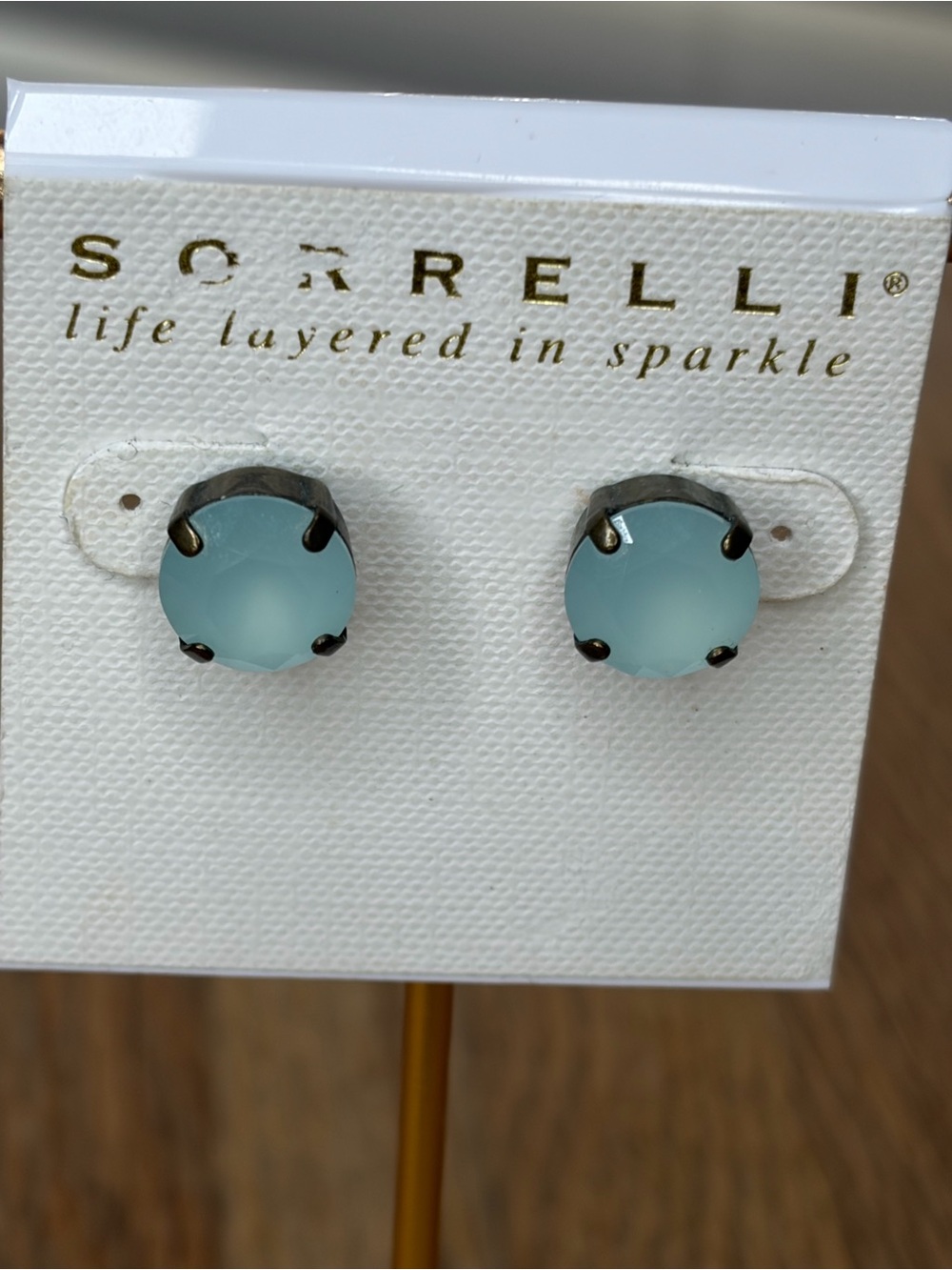 Sorrelli Seafoam Round Prong-Set Stud Earrings